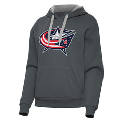 Columbus Blue Jackets Antigua Women's Victory Pullover Hoodie - Charcoal | US 202235615