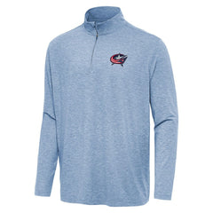 Columbus Blue Jackets Antigua Hunk Quarter-Zip Top - Heather Aqua | US 202235704