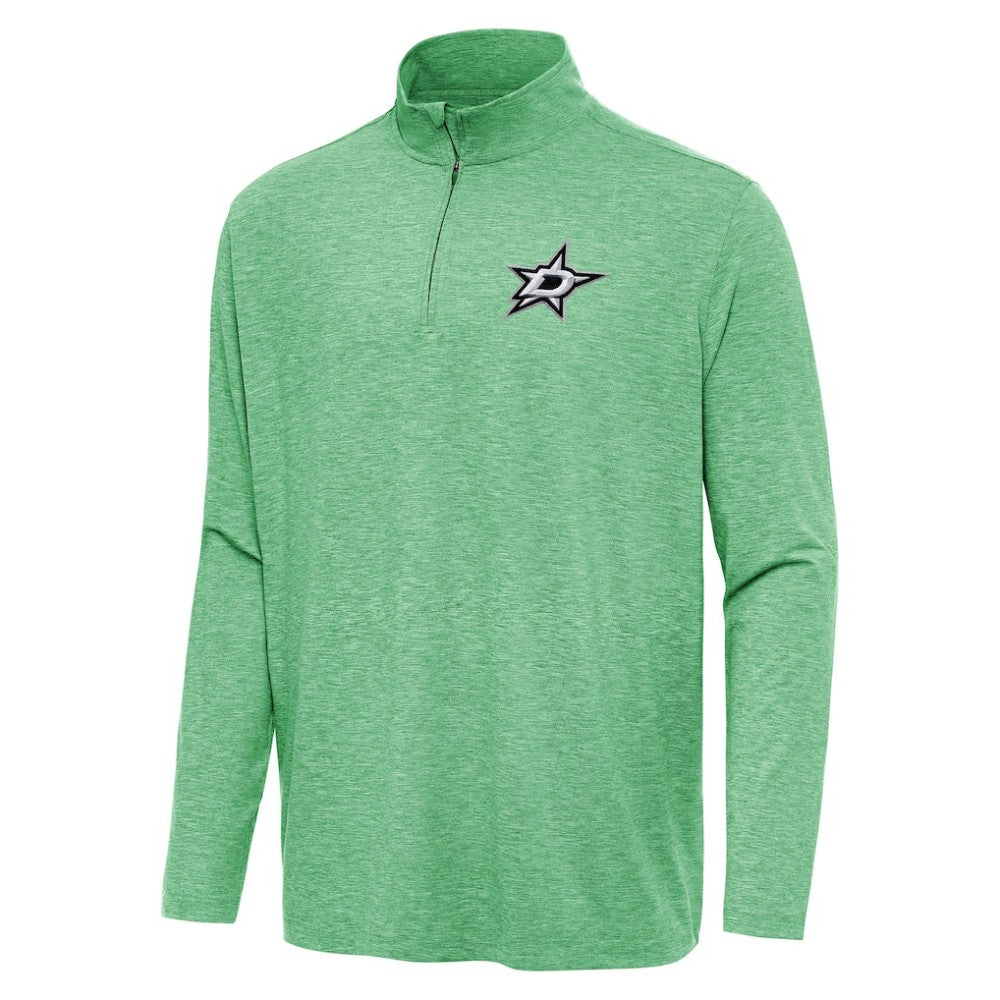 Dallas Stars Antigua Hunk Quarter-Zip Top - Heather Kelly Green | US 202235705