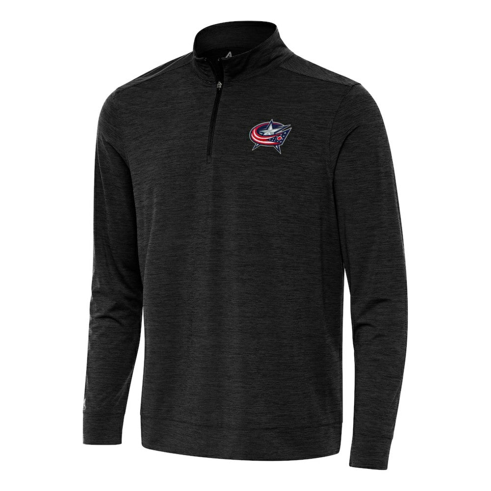 Columbus Blue Jackets Antigua Bright Quarter-Zip Top - Heather Black | US 202235813