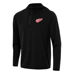 Detroit Red Wings Antigua Tidy Quarter-Zip Hoodie - Heather Black | US 202235820