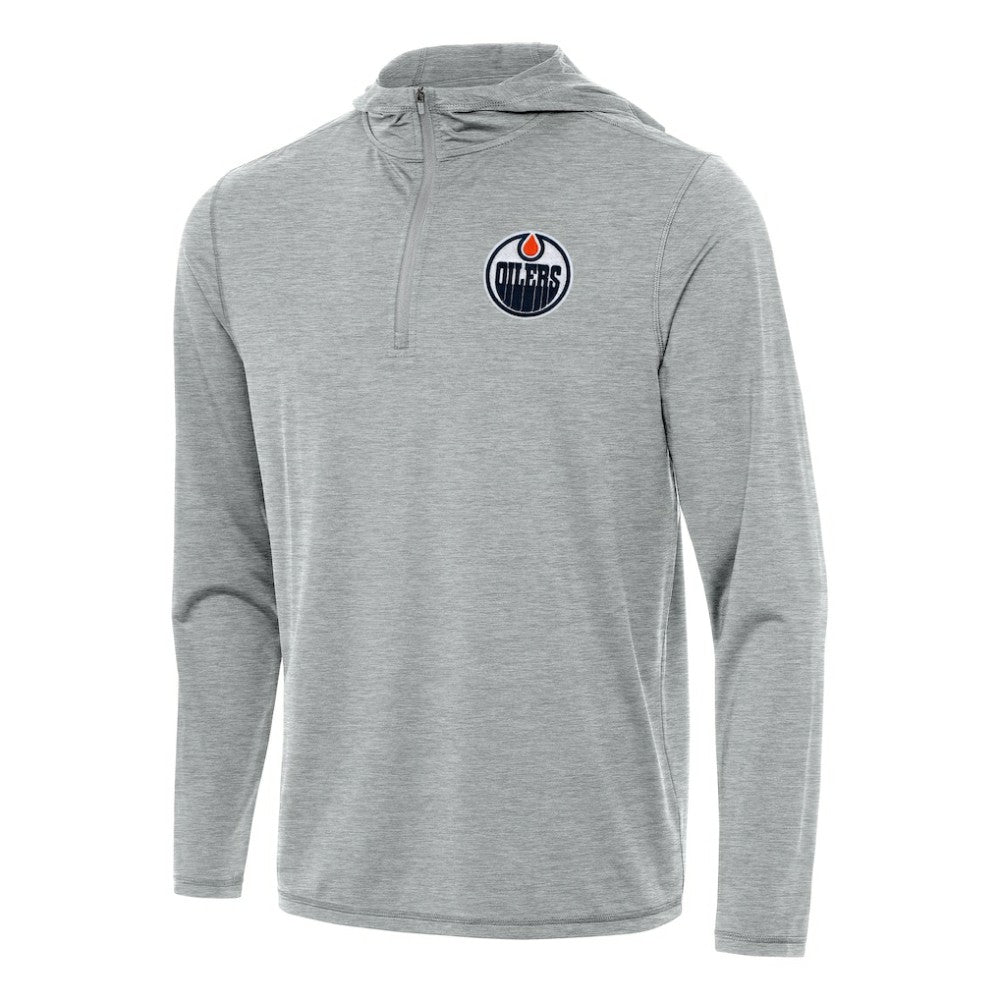 Edmonton Oilers Antigua Tidy Quarter-Zip Hoodie - Heather Gray | US 202235831