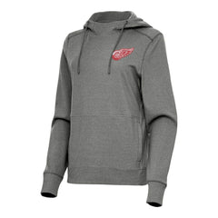 Detroit Red Wings Antigua Women's Justice Pullover Hoodie - Heather Black | US 202235990