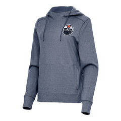 Edmonton Oilers Antigua Women's Justice Pullover Hoodie - Heather Navy | US 202236006