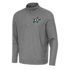 Dallas Stars Antigua Subtle Quarter-Zip Sweatshirt - Heather Black | US 202236191