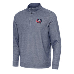 Columbus Blue Jackets Antigua Subtle Quarter-Zip Sweatshirt - Heather Navy | US 202236195