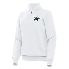 Dallas Stars Antigua Women's Victory Quarter-Zip Sweatshirt - White | US 202236259