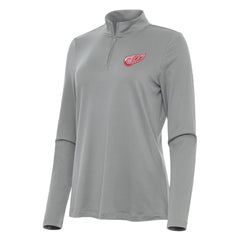 Detroit Red Wings Antigua Women's Reprocess Quarter-Zip Top - Gray | US 202236660