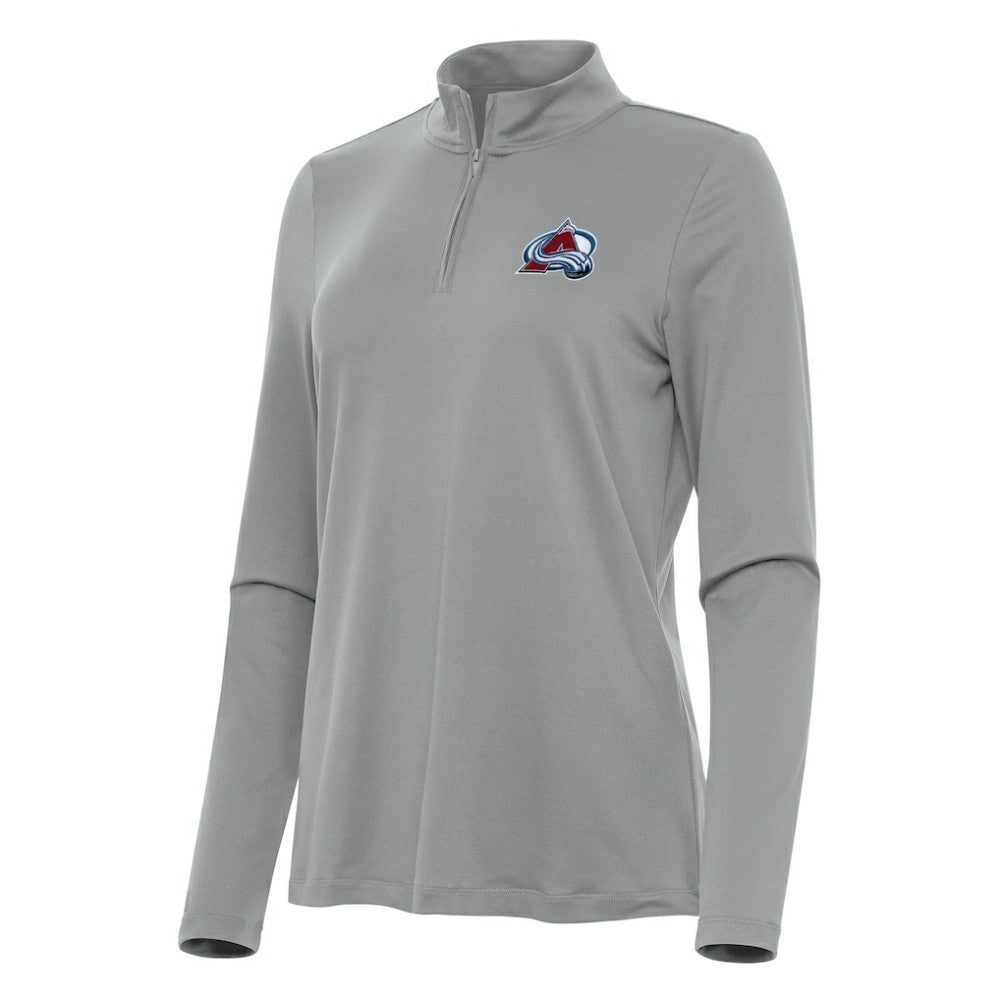 Colorado Avalanche Antigua Women's Reprocess Quarter-Zip Top - Gray | US 202236671