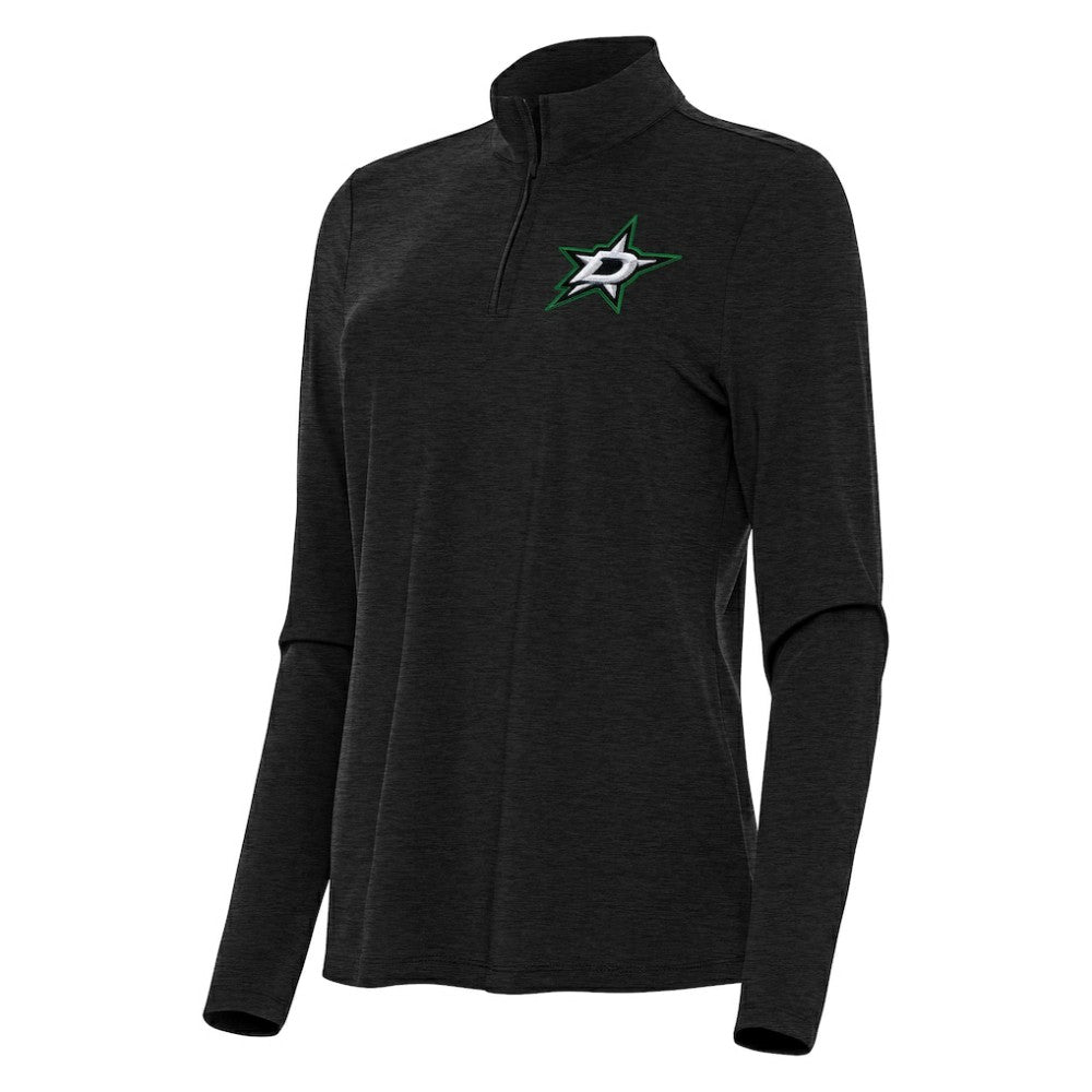 Dallas Stars Antigua Women's Bright Quarter-Zip Top - Heather Black | US 202236735