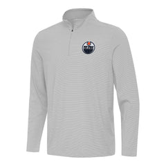 Edmonton Oilers Antigua Twine Quarter-Zip Top - Gray | US 202236915