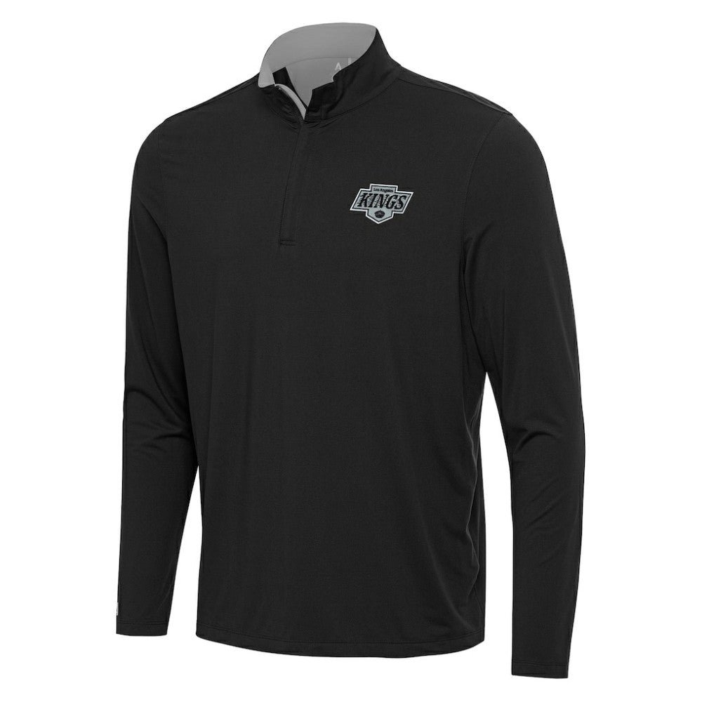 Los Angeles Kings Antigua Content Quarter-Zip Pullover Top - Black/Gray | US 202236947