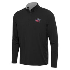 Columbus Blue Jackets Antigua Content Quarter-Zip Pullover Top - Black/Gray | US 202236951