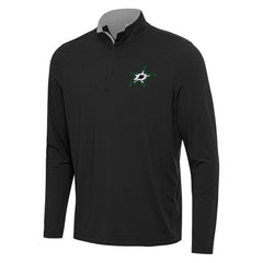 Dallas Stars Antigua Content Quarter-Zip Pullover Top - Black/Gray | US 202236953