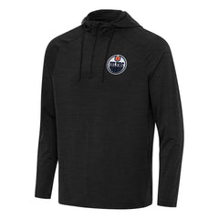 Edmonton Oilers Antigua Spikes Quarter-Zip Hoodie - Heather Black | US 202237060