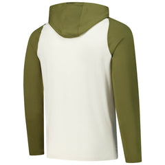 Pittsburgh Penguins Antigua Intrepid Sand Raglan Long Sleeve Hoodie T-Shirt - Cream/Olive | US 202253452