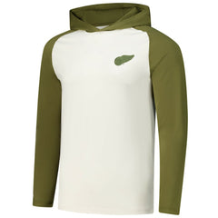 Detroit Red Wings Antigua Intrepid Sand Raglan Long Sleeve Hoodie T-Shirt - Cream/Olive | US 202253460