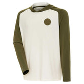 Buffalo Sabres Antigua Intrepid Sand Raglan Long Sleeve Hoodie T-Shirt - Cream/Olive | US 202253463