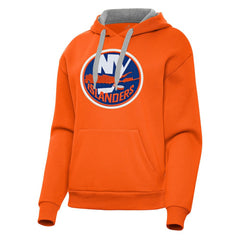 New York Islanders Antigua Women's Victory Pullover Hoodie - Orange | US 202253487