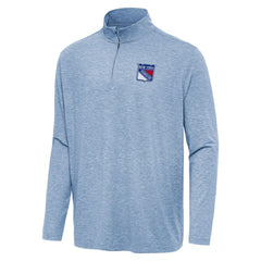 New York Rangers Antigua Hunk Quarter-Zip Top - Heather Blue | US 202253582