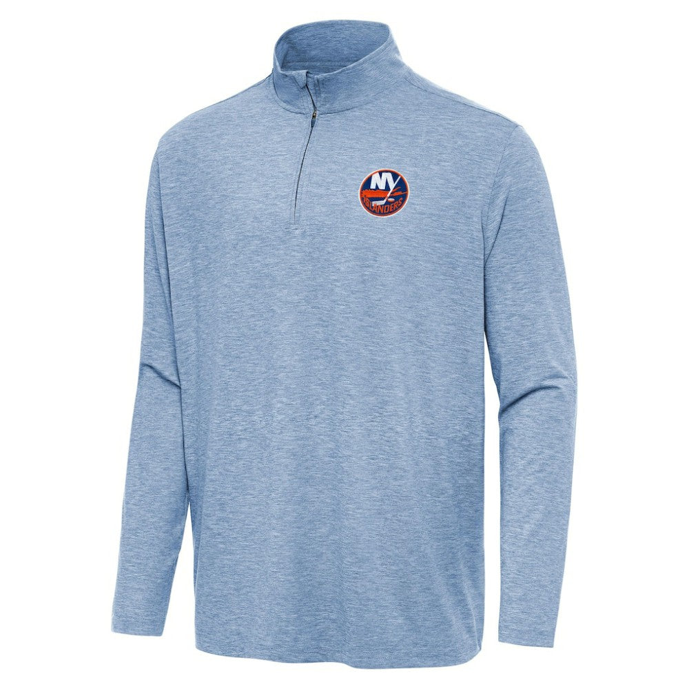 New York Islanders Antigua Hunk Quarter-Zip Top - Heather Aqua | US 202253586