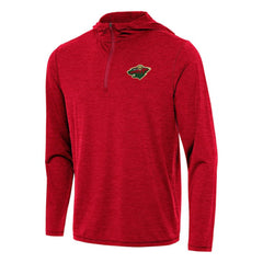 Minnesota Wild Antigua Tidy Quarter-Zip Hoodie - Heather Red | US 202253721