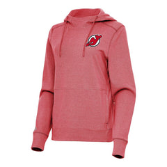 New Jersey Devils Antigua Women's Justice Pullover Hoodie - Heather Red | US 202253880