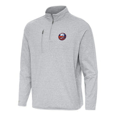New York Islanders Antigua Certain Quarter-Zip Tri-Blend Sweatshirt - Heather Gray | US 202254034