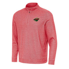 Minnesota Wild Antigua Subtle Quarter-Zip Sweatshirt - Heather Red | US 202254046