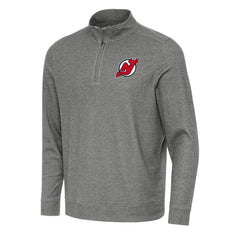New Jersey Devils Antigua Subtle Quarter-Zip Sweatshirt - Heather Black | US 202254051