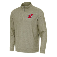 New Jersey Devils Antigua Subtle Quarter-Zip Sweatshirt - Olive | US 202254058