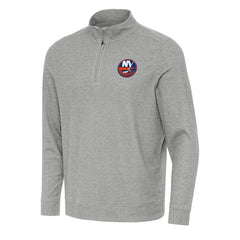 New York Islanders Antigua Subtle Quarter-Zip Sweatshirt - Heather Gray | US 202254059