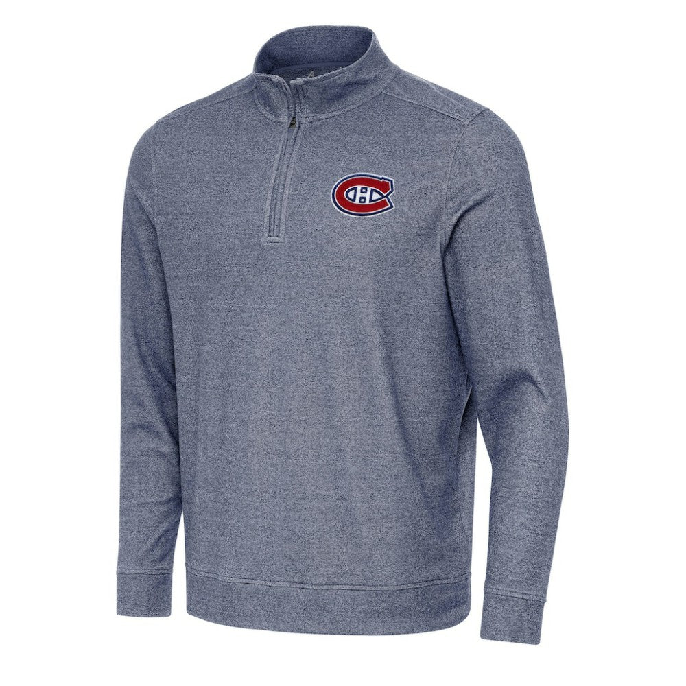 Montreal Canadiens Antigua Subtle Quarter-Zip Sweatshirt - Heather Navy | US 202254060