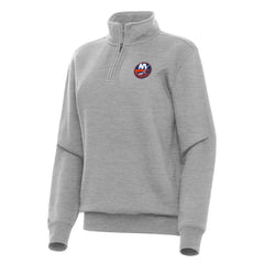 New York Islanders Antigua Women's Victory Quarter-Zip Sweatshirt - Heather Gray | US 202254150