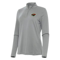 Minnesota Wild Antigua Women's Reprocess Quarter-Zip Top - Gray | US 202254565