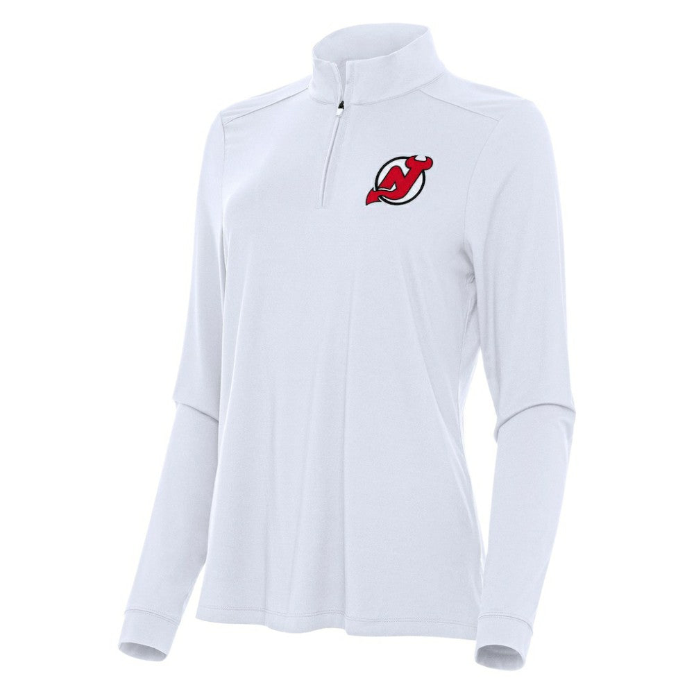 New Jersey Devils Antigua Women's Intent Quarter-Zip Top - White | US 202254742