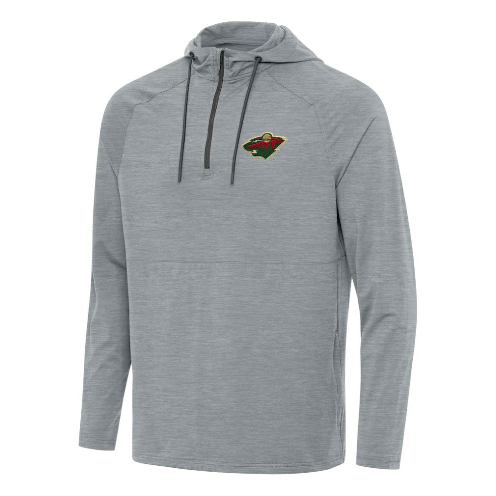 Minnesota Wild Antigua Spikes Quarter-Zip Hoodie - Heather Gray | US 202254958