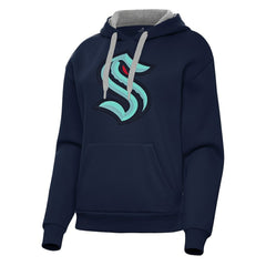 Seattle Kraken Antigua Women's Victory Pullover Hoodie - Deep Sea Blue | US 202256951