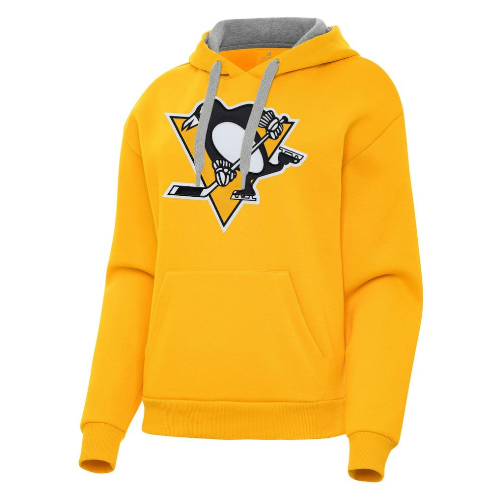 Pittsburgh Penguins Antigua Women's Victory Pullover Hoodie - Gold | US 202256956