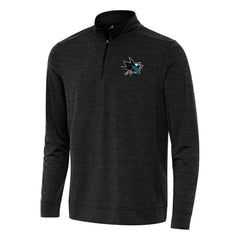 San Jose Sharks Antigua Bright Quarter-Zip Top - Heather Black | US 202257152