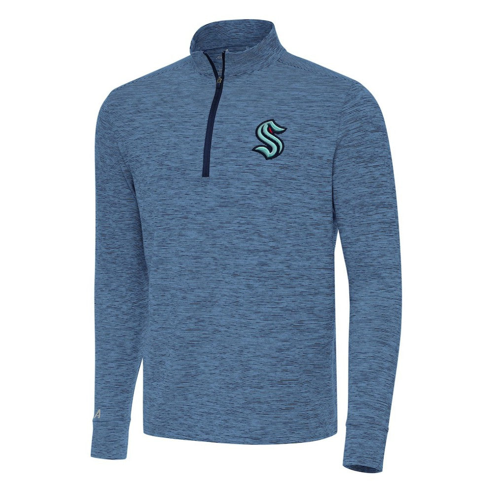 Seattle Kraken Antigua Cause Quarter-Zip Top - Heather Navy | US 202257187