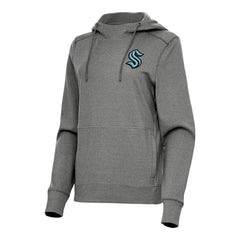 Seattle Kraken Antigua Women's Justice Pullover Hoodie - Heather Black | US 202257330
