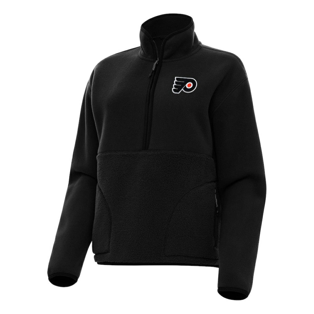 Philadelphia Flyers Antigua Women's Figure Half-Zip Pullover Sweatshirt - Black | US 202257460