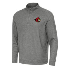 Ottawa Senators Antigua Subtle Quarter-Zip Sweatshirt - Heather Black | US 202257521
