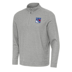 New York Rangers Antigua Subtle Quarter-Zip Sweatshirt - Heather Gray | US 202257522