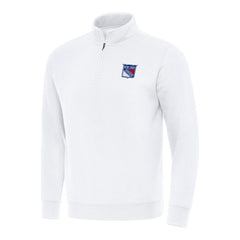 New York Rangers Antigua Victory Quarter-Zip Mock Sweatshirt - White | US 202257584