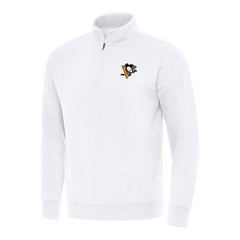 Pittsburgh Penguins Antigua Victory Quarter-Zip Mock Sweatshirt - White | US 202257589