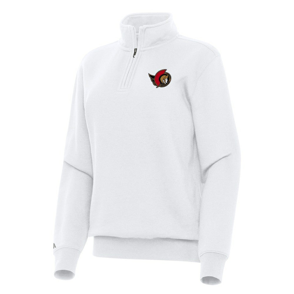 Ottawa Senators Antigua Women's Victory Quarter-Zip Sweatshirt - White | US 202257603