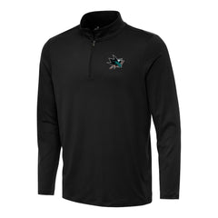 San Jose Sharks Antigua Reprocess Quarter-Zip Top - Black | US 202257662