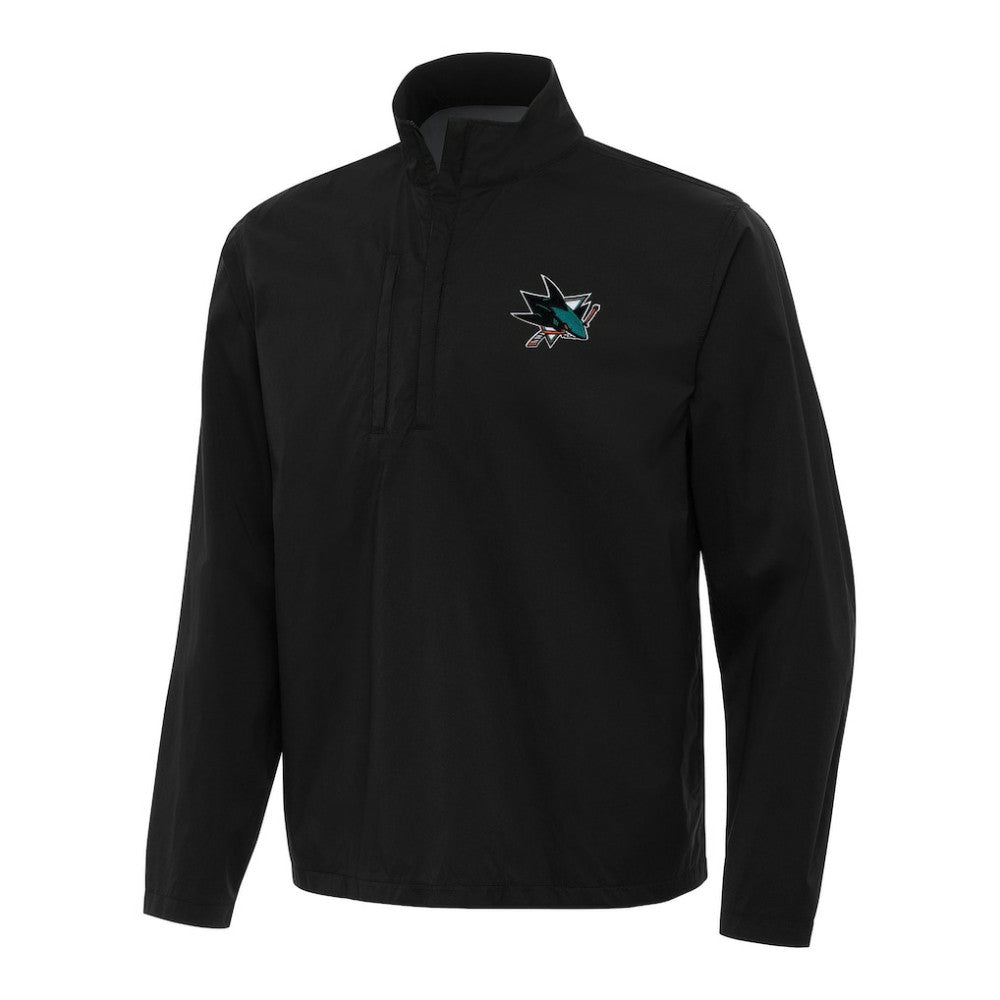 San Jose Sharks Antigua Brisk Quarter-Zip Windbreaker - Black | US 202257821